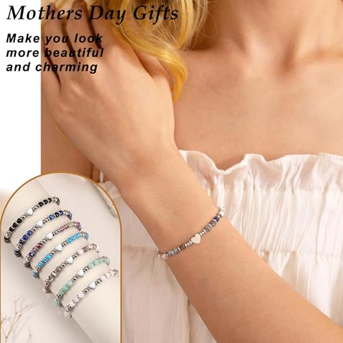 Christmas Gifts for Women, Stocking Stuffers for Teens Beaded Bracelets for Women Gifts for Mom Christmas Gift Mothers Day Gift for Grandma Daughter Bonus Mom Nature Stone Bead Bracelet Graduation Jewelry for Her 2026
