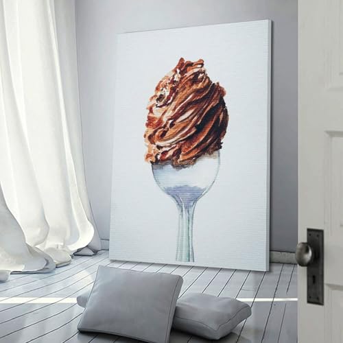 Toile Murale Moderne WIZIGM - Aquarelle Chocolat pour Petit Espace - 3