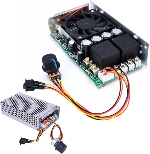 Controlador de Velocidad del Motor CC PWM, 10-50V 100A 3000W Regulador de Velocidad de Corriente continua Controlador de velocidad del motor ajustable con interruptor y potenciómetro reversible