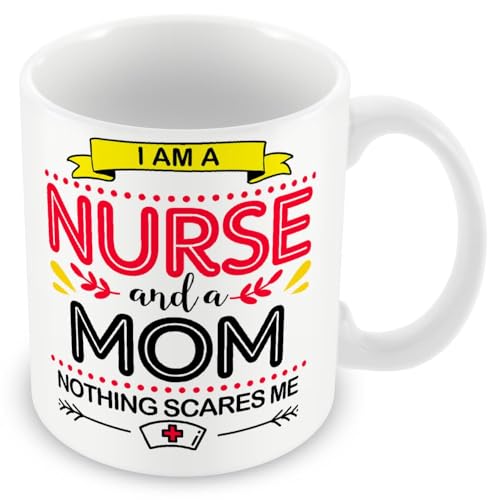 MUGGZ Nurse Mug Funny Gift - I'm A Nurse and A Mum Nothing Scares Me