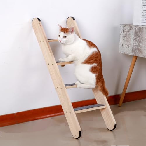 Escalera para gatos de madera sólida 31.5 pulgadas miniatura 2