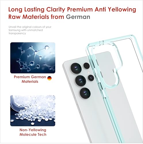 Image of TPU+PC Case for Samsung Galaxy S25 Ultra, [Anti-Yellowing Technology] [Military Grade Drop Protection] Shockproof Case Slim Hybrid Phone Case for Samsung Galaxy S25 Ultra 5G - Crystal Aqua Blue