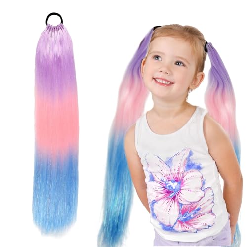 EUPSIIU Extensiones Pelo Trenzas, Pelo Coleta Trenzada, Pelo Sintetico, 24" Pelo Trenzas de Pelo Africanas Extensiones, Trenzas Postizas Trenzado Sintético, para DIY Pieza de Cabello (Multicolor)