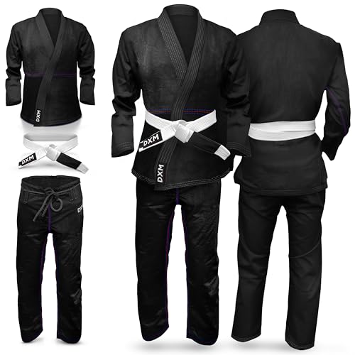 DXM SPORTS Brazilian Jiu Jitsu BJJ Kimono Gi Uniform Set for Men and Women - Lightweight Preshrunk Fabric