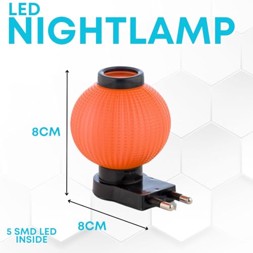 Image of Hi-Plasst Red LED Night Light with Plug - Compact 0 Watt Bulb Lamp for Bedroom, Study & Wall Placement - Set of 15
