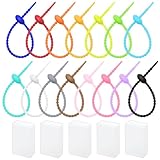 lyualma 30 Pezzi Fascette in Silicone Colorato con 5 Scatole di Plastica 210mm Fascette per Cavi Cravatte Riutilizzabili per Cavi, Multiuso