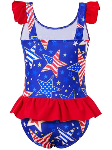 Image of Vieille Toddler Little Girls One Piece Swimsuits Ruffles Bathing Suits Mermaid Dinosaur Swimwear 2-7T