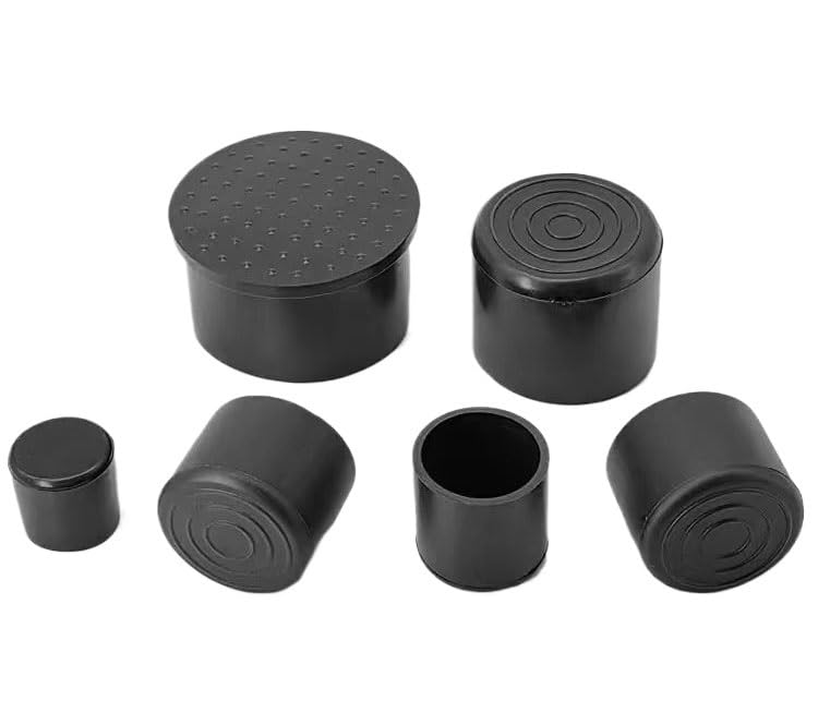 Rubber Pipe Cover,Plug Hole,8Pcs Black Round Chair Leg Tips Caps,PVC Non-Slip Feet End Caps Cover, Round Chair Leg Floor Protectors for Furniture(60 * 33.9mm)
