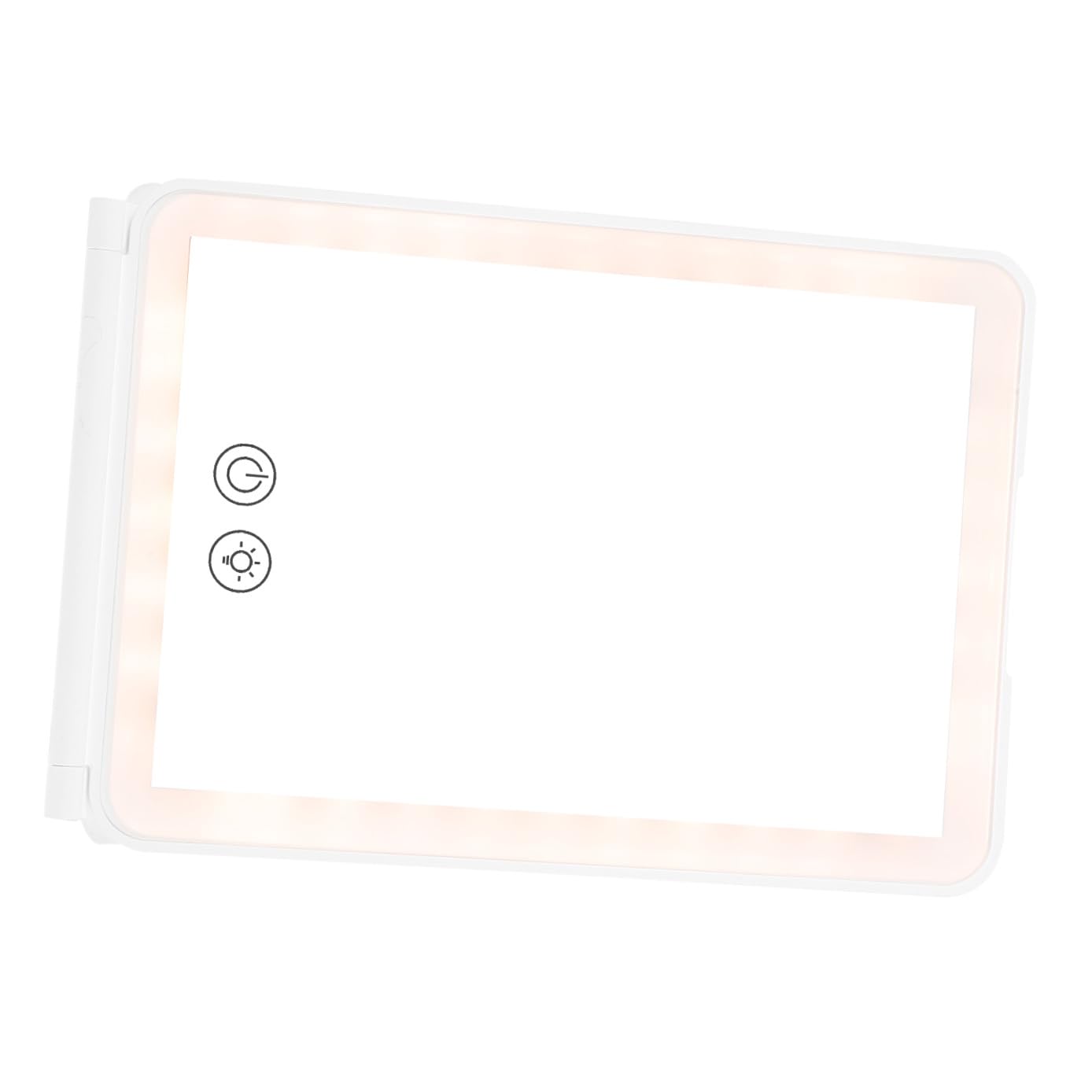 Beavorty Klappbarer Schminkspiegel mit Licht 1500mah, Weiß, Abs