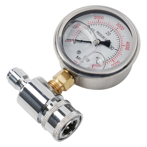 Manomètre 6000 PSI haute précision en acier inoxydable avec raccords rapides 3/8 pouces