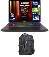 MSI Vector AI Gaming Laptop 16.0&quot; 240Hz WQXGA Display (Intel Ultra 9-275HX, GeForce RTX 5070 Ti 12GB, 32GB DDR5, 2x8TB PCIe SSD (16TB), RGB KB, 2 Thunderbolt 4, Win 11 Pro) w/Premium Backpack