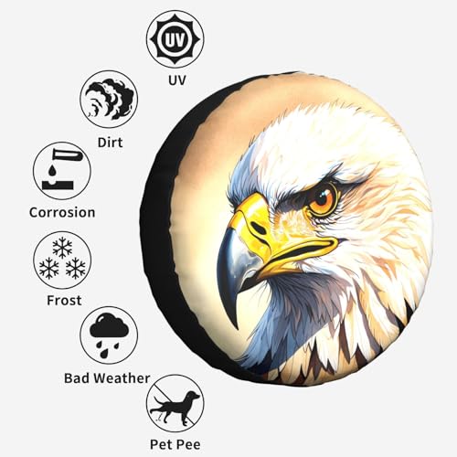 Image of Eagle Spare Tire Cover Wheel Protector Weatherproof Wheel Cover Universal Decorative Accessories for Camper RV SUV Travel Trailer 17 inch