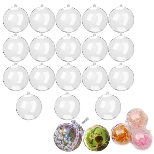 15 bolas de acrílico, bolas de acrílico, rellenables para decoraciones, adecuadas para fines festivos, para decorar la casa (transparente)