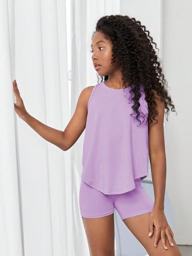 Image of BEAUDRM Girl's 2 Piece Workout Outfits Crop Top and Shorts Athletic Sets | Activewear Sets,Dance Sets,Tumbling Outfits,Hip Hop Dance Outfits,Cheer Practice Outfits for Girls