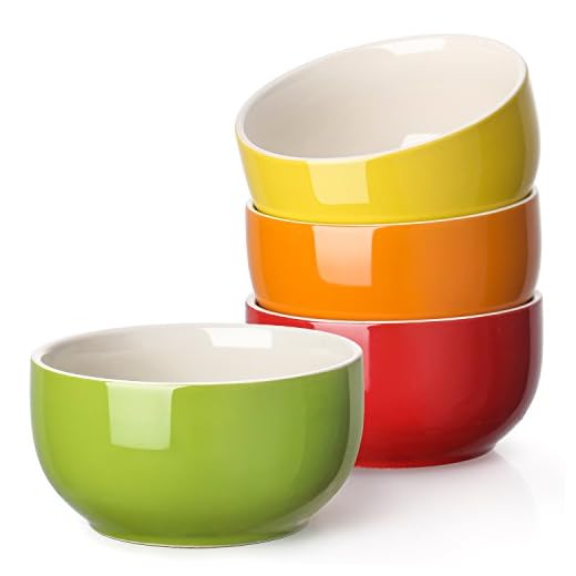 LIFVER Cuenco Cereal de Porcelana 600 ml, Juego de 4 Tazones de Desayuno de Cerámica, Cuencos Aperitivos Colores para Postre, Ensalada, Pasta y Ramen, Apto para Lavavajillas, Microondas y Horno