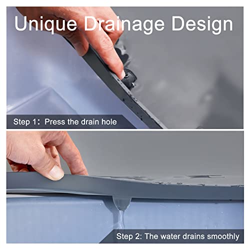 Aechy Under Sink Mats For Kitchen Waterproof, 28" X 22" Under Sink Tray, Under Kitchen Sink Mat With Unique Drain Hole, Waterproof & Flexible Under Sink Liner For Kitchen And Bathroom Gray #TOP1