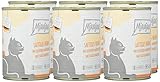 MjAMjAM - Premium Nassfutter für Katzen - saftiges Huhn an leckeren Möhrchen, 6er Pack (6 x 400 g), getreidefrei mit extra viel Fleisch