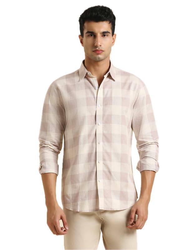 MARK & ALBERT Checkered Casual Linen Shirt for Man | Stylish Shirt for Men