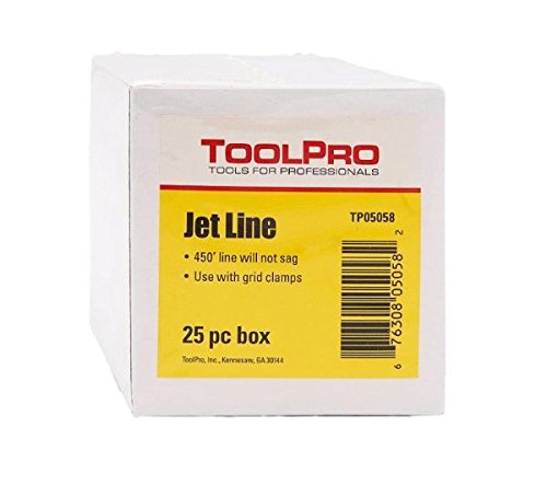 ToolPro Leveling Line (Jet Line) with Storage Container - Bulk Pack of 25, Compatible with ToolPro Lever Action Grid Clamps (TP05044)