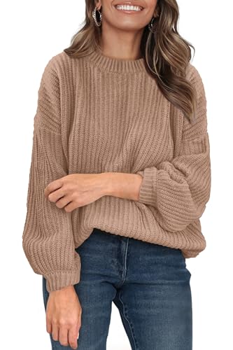 PRETTYGARDEN Fall Sweaters for Women 2025 Fashion Long Sleeve Casual Ribbed Knit Winter Clothes Pullover Jumper Tops