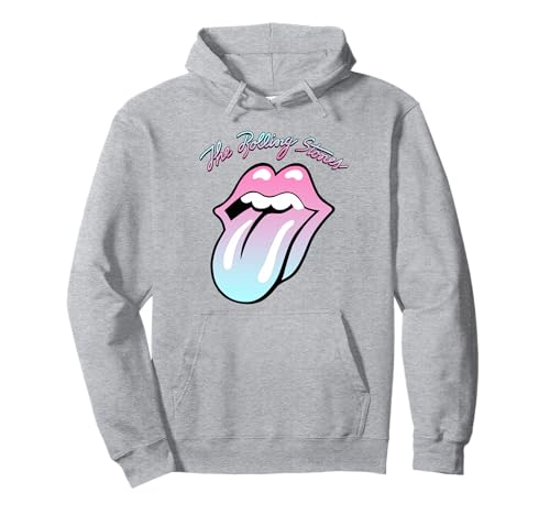 Rolling Stones Official Pastel Blue Pink Tongue Pullover Hoodie