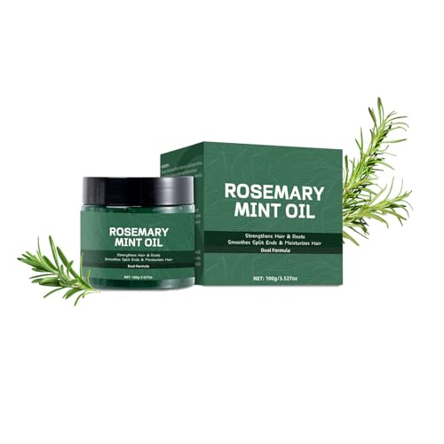 Vawolecy Huile Fortifiante Bio Romarin Menthe Cuir Chevelu & Cheveux pour la croissance des cheveux, Huile Capillaire Romarin Naturelle pour Tous Types de Cheveux 100ml