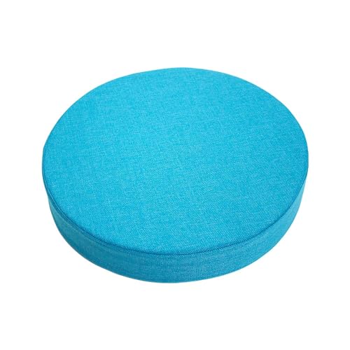 MEMETARO 座布団 クッション 40cm8センチ 円形 椅子用 ざぶとん 高反発 高さ調整 おしゃれ 丸型 床 座る フロアクッション ローテーブル用 ロータイプ 大きい 足置き 座布団 硬い カバー洗える ブルー