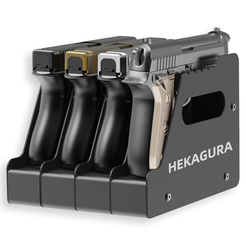 HEKAGURA Pistol Rack for Gun Safe, Can Hold up to 4 Pistols, with Foam Protection to Prevent Scratches on The Guns for Revolvers, Glock 17 19 23 Gun Safe Accessories