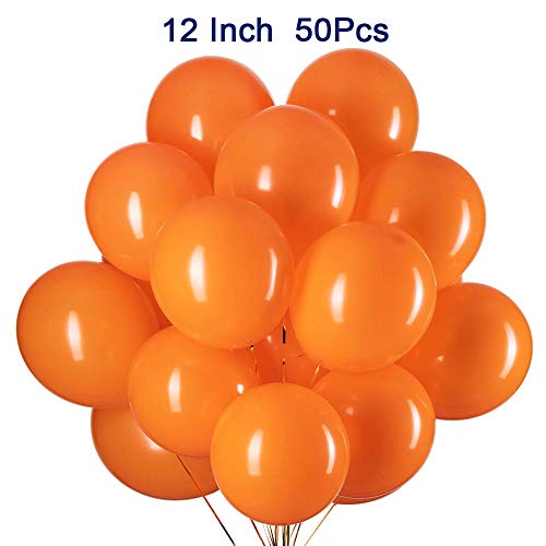 GAKA 12 inch Orange Balloons Helium Balloons Quality Latex Balloons Party Decorations Supplies Pack of 50,3.2g/pcs