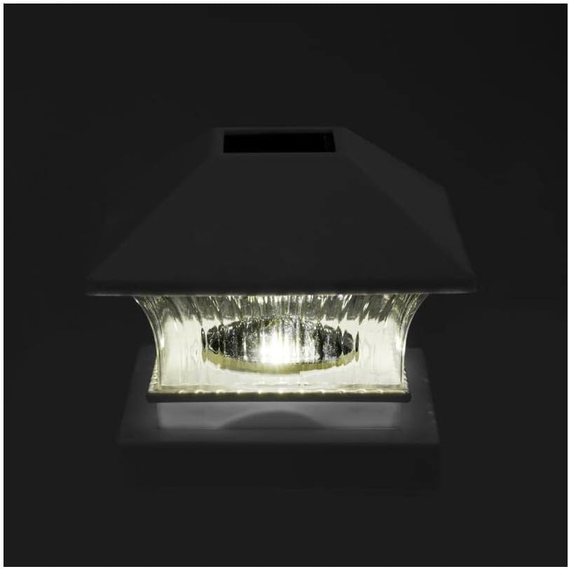 Home Zone Security Decorative Outdoor Solar Post Lights White (2 Set)