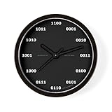 CafePress Binary Clock Black 10' Wall Clock for Livingroom, Kitchen, or Office