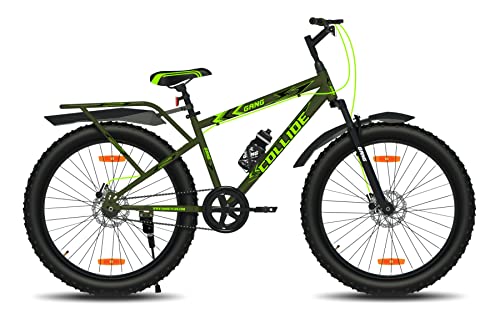 Image of GANG Collide Front Suspension Dual Disc Brake with IBC Single Speed 26T (Frame Size : 16.5 Inches) Mountain Cycle (Military Green)