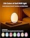 NAWIQI Egg Baby Night Light for Nursery & Breastfeeding – Portable Touch Light with 7 RGB Colors, Stepless Dimming, Rechargeable, BPA-Free Soft Silicone, Compact Lamp for Kids & Newborns