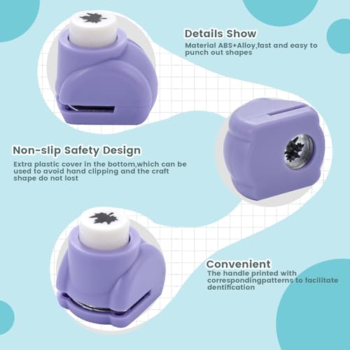 image for LOVEINUSA 10 Pack Multicolored Shape Paper Hole Punch Craft Set for DI