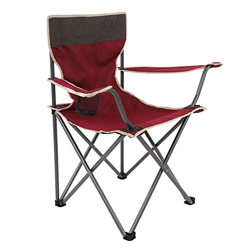 Chaise pliante d'extérieur confortable, siège de camping portable marron - 3