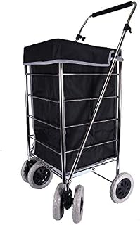ST-NB-SIX-02 6 Wheels Shopping Trolley with Adjustable Handle (Plain Black)