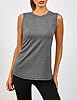 Memouniva Gym Tops for Women Sleeveless Yoga Shirts Workout Tank Tops Running Sports Vest Grey #1