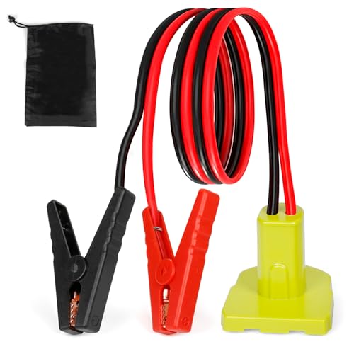 TUOSTPY Jumper Cables Adapter Compatible with Ryobi 18V Battery 2FT 8AWG Portable Battery Jump Starter for Light Vehicles