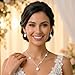Unicra Rhinestone Necklace Earrings Set Silver Bridal Wedding Jewelry Sets Prom Bridesmaids Costume Jewelry Set for Women and Brides (A-Silver)