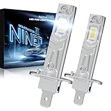 NINEO H1 LED Fog Light Bulbs,H1 LED Bulb 1:1 Mini Size 6500K White 500% Super Bright Easy Installation,Pack of 2