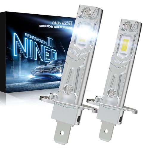 Image of NINEO H1 Fog Light Bulbs, H1 Bulb 1:1 Mini Size 6500K White 500% Super Bright Easy Installation, Pack of 2