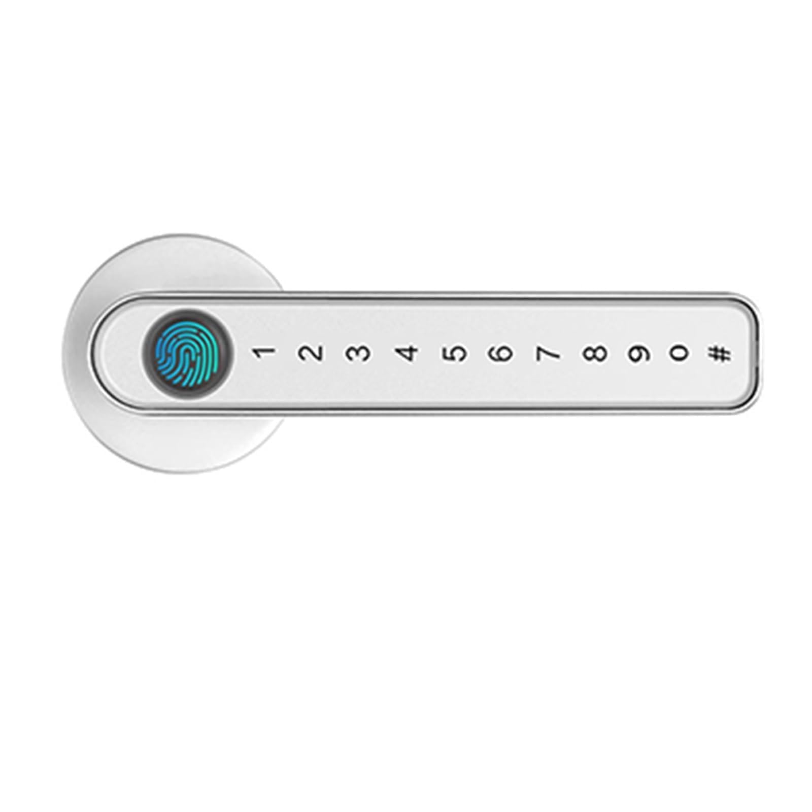 CVFRDD Smart Door Knob, Super Security Fingerprint Door Lock Smart Keyless Entry Biometric Keypad Password Lever Handle App Control Electric Keyless Entry Door Handle(APP White)