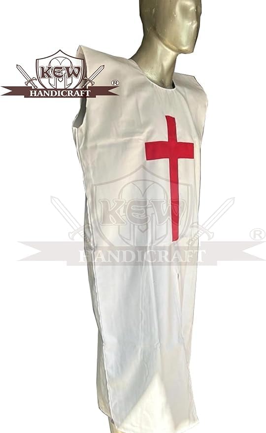 Generic Medieval Crusader Templar Tunic Knights Clothe Black, Red & White LARP Armor Costume Event Best Gift for him j7