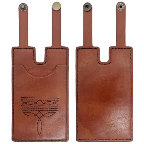 Boot Wallet for Women,Western Boot Wallet with Snap Strap,Leather Boot Wallet, Credit Card Holder(Tawny)2