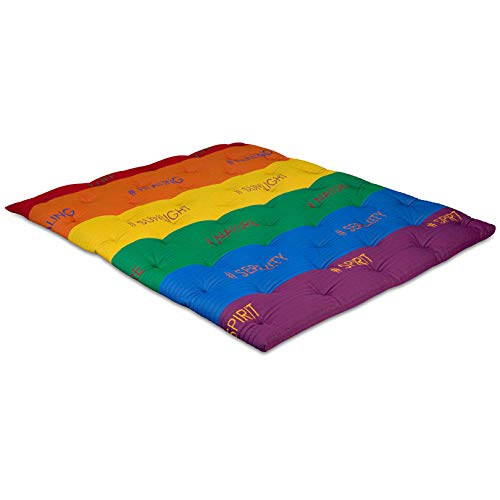 EVERGREENWEB - Topper Colchón Una Plaza y Media 135x190 cm Alto 7 cm de Espuma Viscoelástica, Arcoiris, Corrector de Colchón, con Acolchado Lazo 100% Efecto Pluma, Futon Suave Ortopédico #ONELOVE