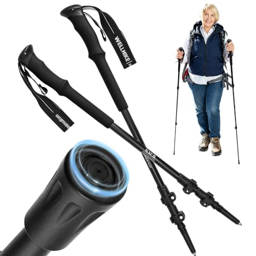 Trekking Poles for Seniors, 2 Pack Flip-Lock Adjustable Walking Sticks,