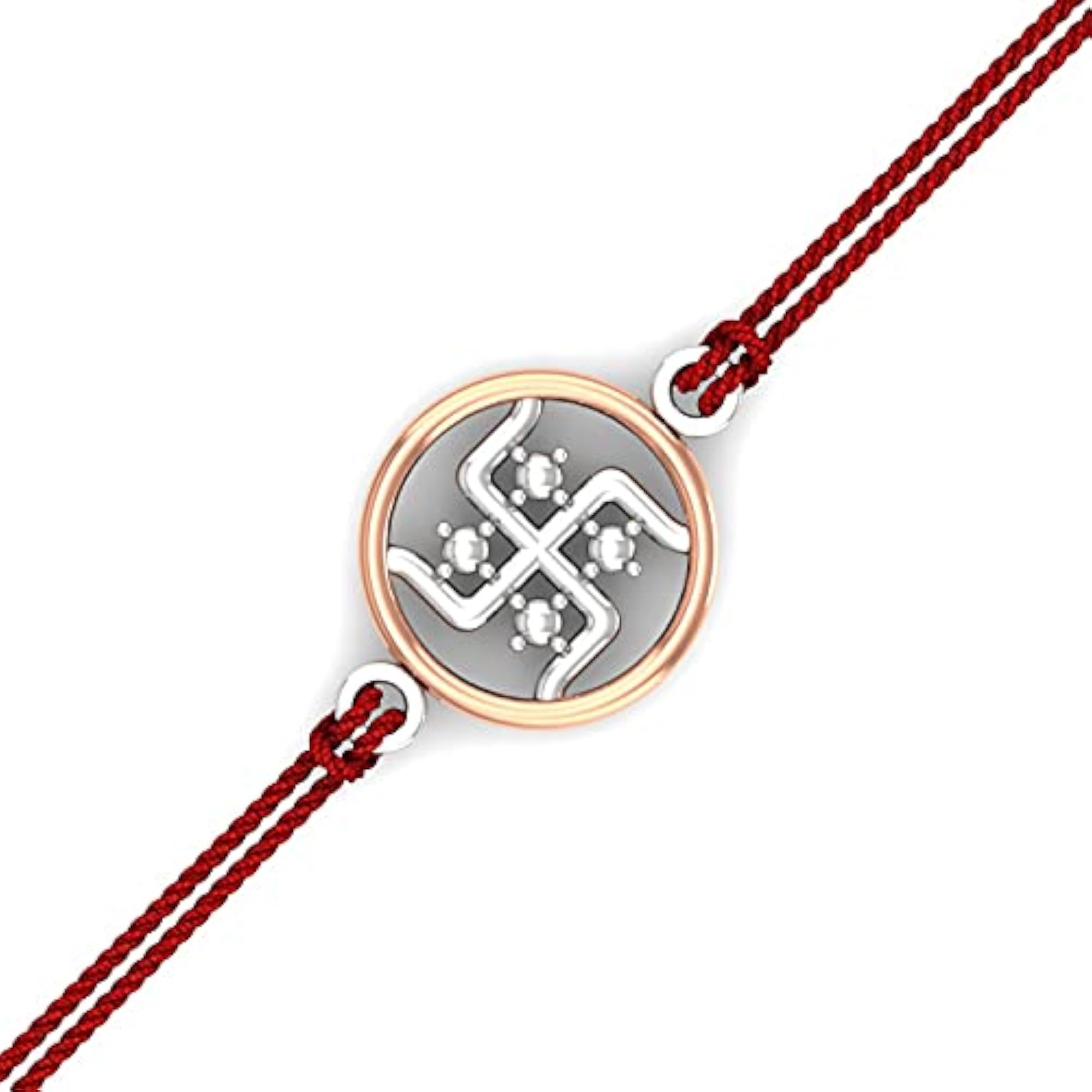 Swastik 925 Sterling Silver Rakhi Bracelet for Raksha Bandhan