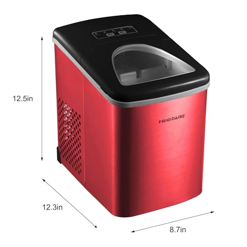 Frigidaire 26 Lbs per Day Portable Compact Maker, Ice Making Machine, Red Stainless, Medium - image 5