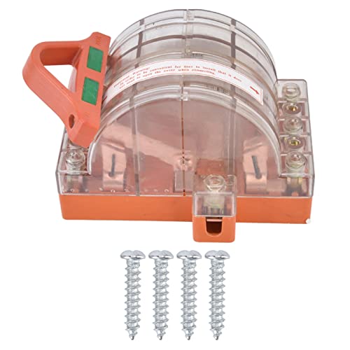 Disconnect Knife Switch, Full Copper Transparent Shell 3 Pole Double Throw Breaker for Power Switch AC 380V