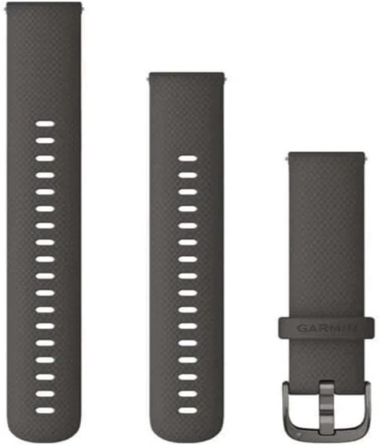 Garmin 18mm Quick Release Silicone, Resin Sports Watch Band, Black, 18mm, Unisex, Standard, Casual